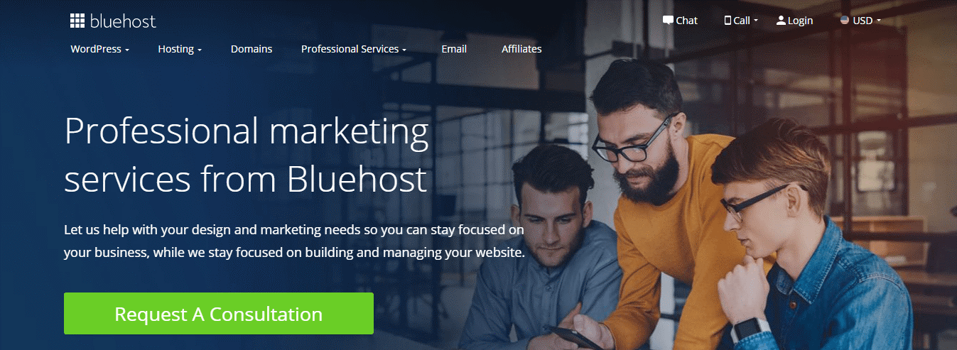 bluehost full service for hosting and domain