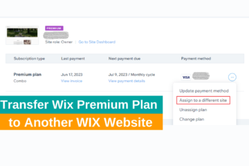 How to Transfer Wix Premium Plan to another Site