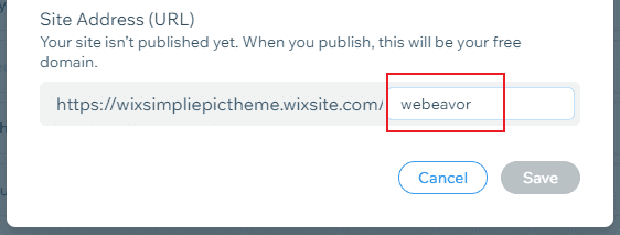 change wix website url